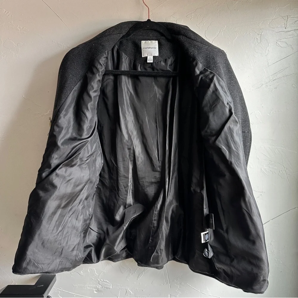 Charcoal Wool Blend Peacoat Dark Academia Classic Timeless Coat L Croft & Barrow